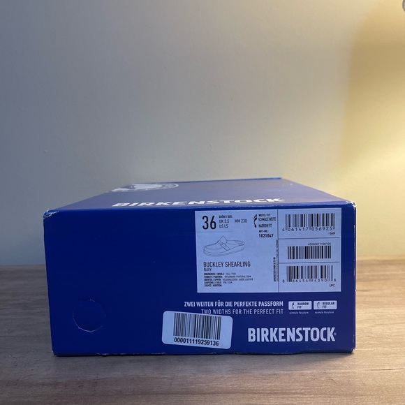 Birkenstock Buckley Shearling in Navy Blue with Silver Hardware - Picture 13 of 15